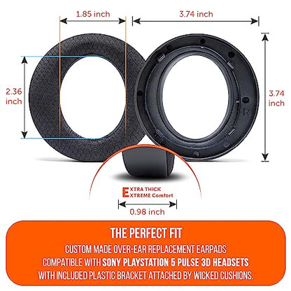 WC Freeze Pulse 3D - Cooling Gel Earpads for Sony PS5 Pulse 3D | Made by Wicked Cushions | Thicker Cushion & Wider Opening | Black - color: Black
