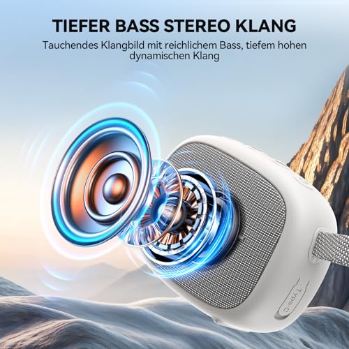 TECKNET Portable Bluetooth Speaker with Deep Bass, IP67 Waterproof Shower Speaker, 30H Playtime, Magnetic Design, TWS Pairing Wireless Speaker for Home & Outdoor,White,New - color: White