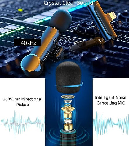 NPTCL Mini Wireless Microphone USB C for iPhone 17/16/15, Android Phone - style: 01 USB C