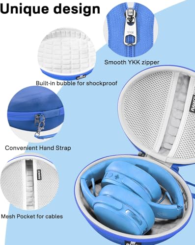 Hard Travel Carrying Case Compatible with Skullcandy Crusher Over-Ear Headphones. (Case Only, Not Include The Device) (Blue) - color: Blue