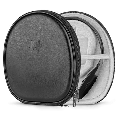 Geekria Shield Hard Shell Case for Neckband Headphones, Compatible with LG HBS-920, HBS-750, HBS-910, Sony WI-C600N, Jabra Halo Fusion, Travel Carrying Case with Cable Storage, Black