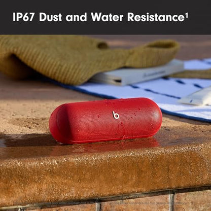 Beats Pill - Portable Bluetooth Speaker - Up to 24H Battery Life, Water Resistant, Bluetooth, Apple & Android Compatible, Seriously Loud Sound for Home, Outdoor and Travel – Statement Red - color: Statement Red, style: Standalone