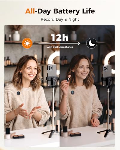 Wireless Lavalier Microphone for iPhone Android, AI Noise Reduction | Studio-Grade Audio Quality, 45H Battery Life, 100ft Stable Wireless Range, Magnetic Dual Wearing Options, Clear Voice Capture - size: 2TX + USB-C RX + 1CC
