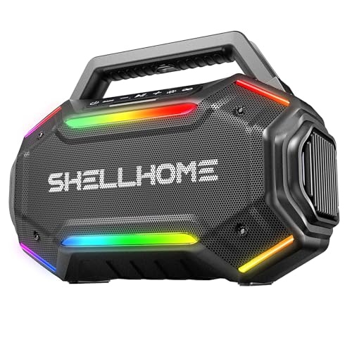 80W Bluetooth 6.0 Outdoor Speakers, Portable Waterproof Bass Speaker | 30H Playtime,Bass, RGB Lights, BassUp 2.0, IPX6 Waterproof, TWS, 80W(Peak) Loud, Bluetooth 6.0 - color: Black