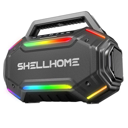 80W Bluetooth 6.0 Outdoor Speakers, Portable Waterproof Bass Speaker | 30H Playtime,Bass, RGB Lights, BassUp 2.0, IPX6 Waterproof, TWS, 80W(Peak) Loud, Bluetooth 6.0 - color: Black