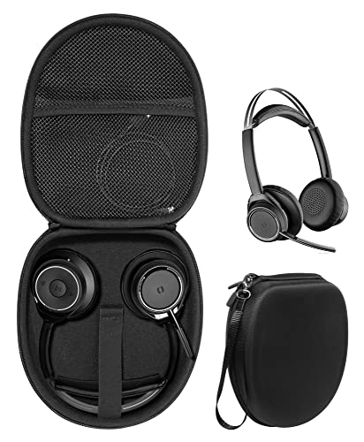 Headset Case for Plantronics Voyager Focus UC, Blackwire 3210, C3210, 5210, 5220, 3220; Also for Jabra Evolve 65, 65UC, 40, 40 UC, 20 UC; H800, H820e, H390, h540, H650e, H570 - color: Black