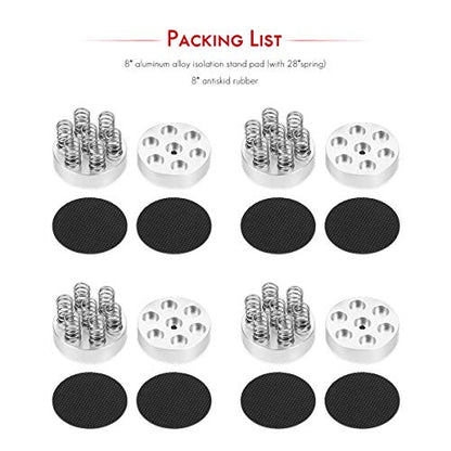 Nobsound 4PCS Silver Aluminum Spring Speakers Spikes Isolation Stand for HiFi Amplifier/Speaker/Turntable/Player
