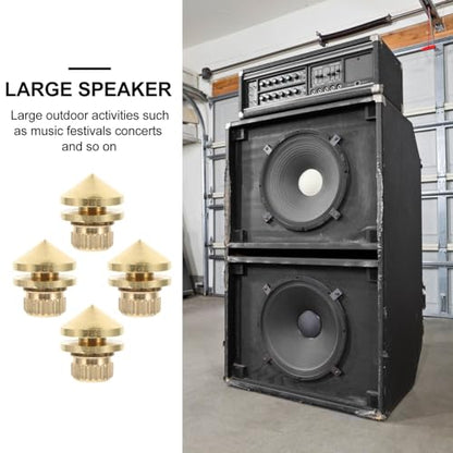 MERRYHAPY 4pcs Pure Copper Speaker Spikes for Turntable Base Isolation Speaker Pads for Studio Monitors Vibration Reduction