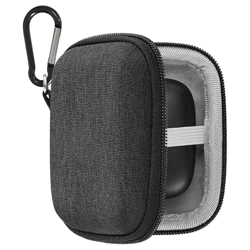 Geekria Shield Earbuds Case Compatible with JBL Tour Pro 3, Sense Lite, Wave Buds True Wireless Earbuds, Replacement Hard Shell Travel Carrying Bag with Carabiner Clip (Dark Grey)