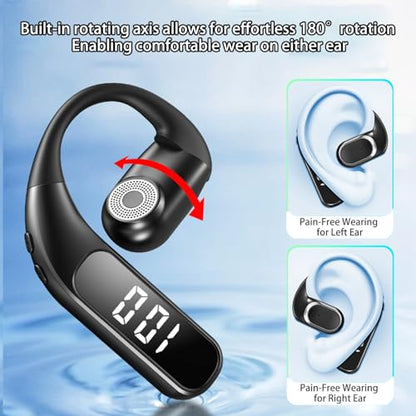 Single Ear Wireless Bluetooth Headset, Bluetooth 5.5, LED Power Display, ENC Noise Cancellation, 360° ACS Sound, Sweatproof, for Phone Tablet Laptop - F62, Blue - color: Single Ear Headphone F62 Blue
