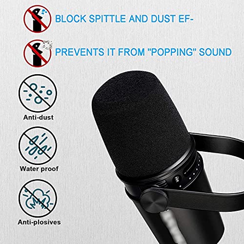 Microphone Foam Windscreen for MV7, Mic Cover Microphone Windscreen for MV7 Professional Mic Foam for Recording, 3PCS