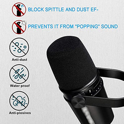 Microphone Foam Windscreen for MV7, Mic Cover Microphone Windscreen for MV7 Professional Mic Foam for Recording, 3PCS