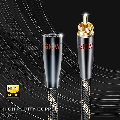 SKW Single XLR Male to RCA Male Cable, BG Series Ultra-high Purity Copper Audio Cable 3.2ft/1M (1 Cable) - color: XLR Male to RCA Male, size: 3.2 ft (1 m)