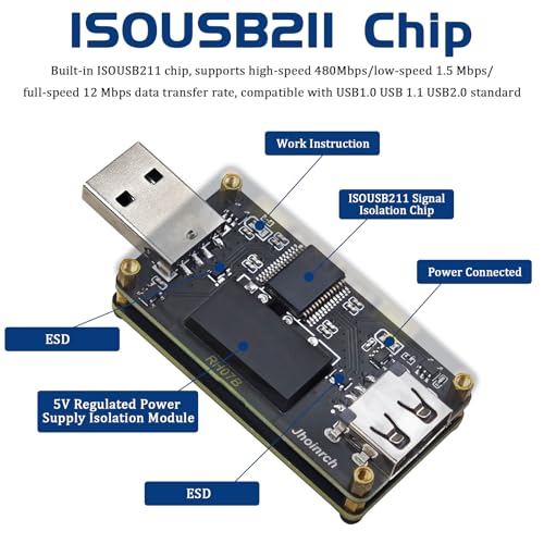 USB 2.0 480Mbps High Speed Isolator | Support 5KVrms Signal and 1.5KV Voltage Isolation,Audio up to 32 Bit 768Khz