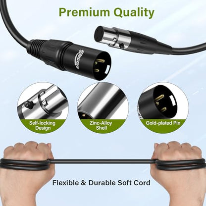 3 Pin XLR Male to Mini XLR Female (TA3F) Microphone Cable Adapter 1 Ft/2 Pack for Blackmagic Pocket Cinema Camera BMPCC Video Assist 4K Sharp 8K & C70, Pro Lapel Audio Replacement Cable - size: 1 FT, style: Female Mini XLR to Male XLR