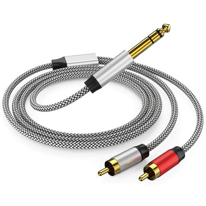 RCA to 1/4 Cable 3FT, 1/4 TRS to RCA Y Splitter Cable, 1/4 to Dual RCA Audio Cable - color: 6.35mm to 2RCA Audio Cable, size: 3 ft