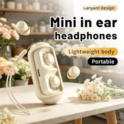 Mini Wireless Earbuds Bluetooth 6.0 in Ear Light-Weight Headphones,with 360-degree Rotating Charging case,ENC Noise Cancelling, Ergonomic Sport Headphone Headset for Gym/Running/Work(White) - color: White