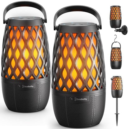 Outdoor Speakers with Ligths Gifts for Men Multi-Sync up to 100 Speakers | IPX5 Waterproof, HD Stereo Sound, Auto-Pairing, House Warming Gifts, Lanterns for Camp|Patio|Pool|Yard, Cool Stuff