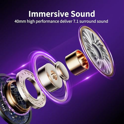 Black Emblem X1 Wireless Gaming Headset with Removable Mic for PC, PS5, PS4, Switch, 2.4GHz Gaming Headphone with Breathable Earcups, Bluetooth 5.4, 50H Battery, Lightweight Gamer Headset