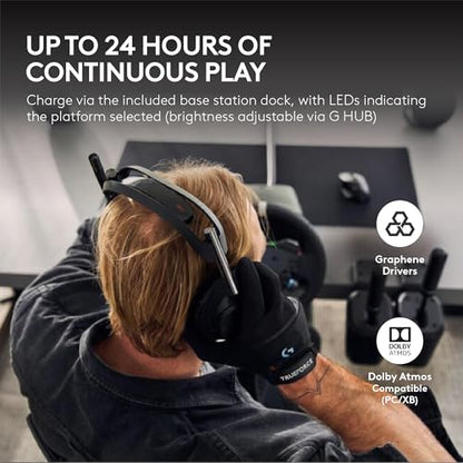 Logitech G Astro A50 X Multi-Platform Wireless Gaming Headset - Black | For PS5, Xbox, PC, Switch - PLAYSYNC Video & Audio Switcher, HDMI 2.1 4K 120Hz VRR, 24bit/48kHz, <24hr Battery, 2.4GHz & BT - color: Black, style: PLAYSYNC Video & Audio