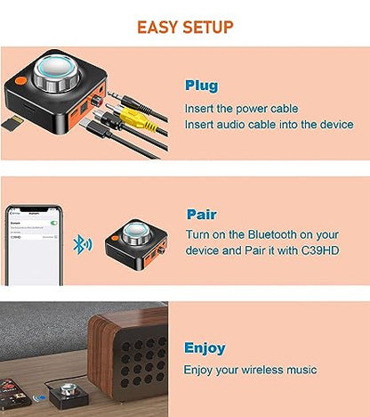 Bluetooth Receiver for Home Stereo Bluetooth Adapter | Bluetooth Audio Receiver for Stereo Receiver & Old Speakers, Optical/COAXIAL/AUX Output, Bluetooth 5.3 Low Latency, KAIY