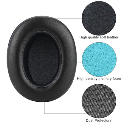 Replacement Ear Pads for Sony WH-XB910 XB910N Extra Bass Noise Cancelling Headphones, Headphones Ear Cushions, Headset Earpads, Ear Cups Cover (Black) - color: Black