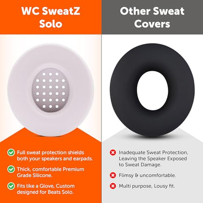 WC SweatZ Solo - Patented Earpad Sweat Covers for Beats Solo 4, Solo 3 & Solo 2, Made by Wicked Cushions | Sweatproof & Machine Washable | Cloud Pink - color: Cloud Pink