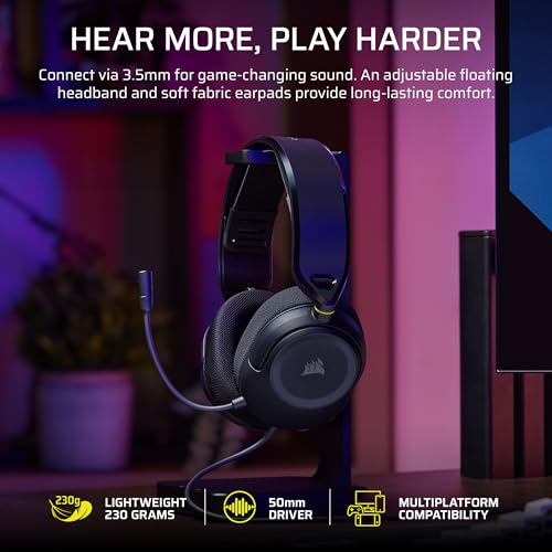 Corsair HS35 v3 Wired Gaming Headset with Mic – Carbon - color: Carbon
