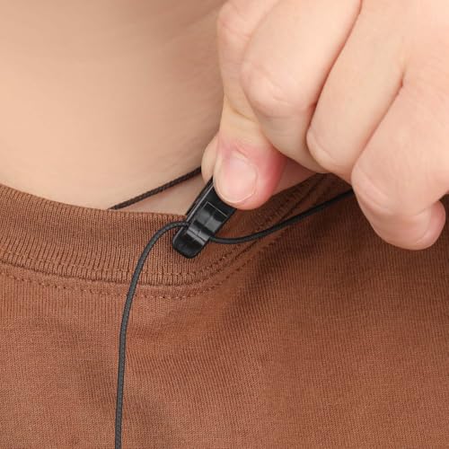 Psyqtsuary 24 PCS Lapel Mic Clip, Headset Wire Clips for Earphone Wire, 1 Inch Length Small Earphone Wire Clip Black Headphone Mount Cable Clothing Clip Earbud Clip for Most Headset Wire Earphone