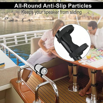 Portable Speaker Mount for Bike/Golf Cart/Boat Railing, Adjustable Strap Bike Speaker Holder Attachment for JBL Charge 5/Charge 6/Flip 5/Flip 6/Flip 7/Beats Pill