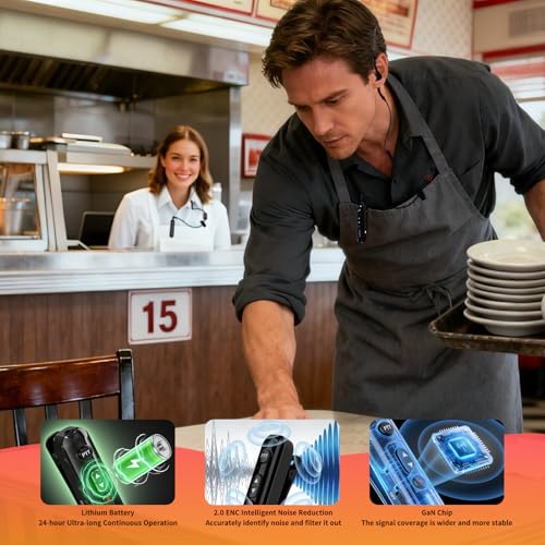 Super Mini Walkie Talkies Pro Two Way Radio with Earpieces, 8 Way Multi Unit Charger, Rechargeable Portable Communication Set for Restaurants, Hotels, Supermarkets, Team Events, Baseball, 8 Pack