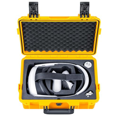 Lykus Titan OQ200 Waterproof Hard Case for Quest 3S/3 and Elite Head Strap | CASE ONLY,Fits Stock and Official Elite Head Strap,IP67 Waterproof,Shockproof,CNC Cut Premium Foam - color: Yellow