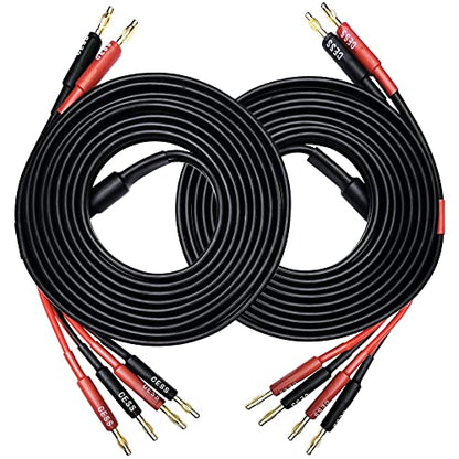 CNCESS Banana Plug Splitter Speaker Cable, 10 ft, 2-Pack - size: 10 feet