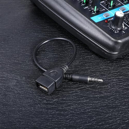 USB to AUX Audio Adapter, 3.5 mm Male AUX Audio Jack Plug to USB 2.0 Female Converter Adapter Cable Cord 9 Inch Length Black OTG Adapters Accessories for Car Playing Music with U-Disk