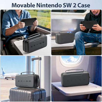 OIVO Carrying Case Compatible with 2025 Nintendo Switch, Portable Switch 2 Travel Carry Case Fit for Joy-Con 2 & Adapter, Hard Shell Protective Pouch Bag with 24 Game Slots, Gray - color: Grey