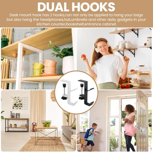 Fireplace Stocking and Garland Hanger, 2 in 1 Mantel Hanger for Garland, Fireplace Stocking Holders for Mantle Garland Hooks for Xmas Holiday Home Party Decoration - style: 4White