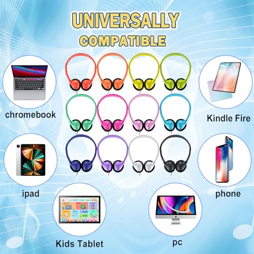 Classroom Headphones Bulk 50 Pack Class Set for School Students Kids and Adult -Sturdy Wired 3.5mm Plug (Mixed, 50 Pack) - color: Mixed, size: 50 Pack