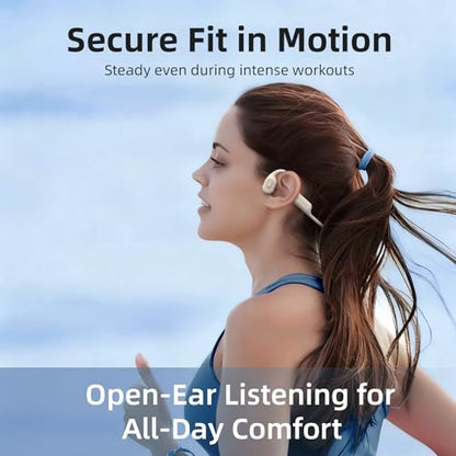 LYPERTEK SoundFree S30 Bone Conduction Swimming Headphones | IP68 waterproof design with 32GB MP3 storage, Bluetooth 6.0 and lightweight fit for phone-free underwater workouts. - color: SOUNDFREE S30-Beige