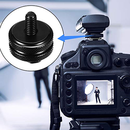 Weewooday 8 Pack Hot Shoe Adapter Kit, 1/4"-20 Cold Shoe Mount & Flash Stand Mount Set for DSLR Camera Rig, Tripod, Microphone, LED Light, Monitor