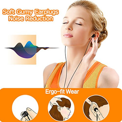 Sleep Headphones, MAXROCK Ultra Soft Comfortable In-ear Earphones w Mic and Volume Control Sound Blocking Earplugs Earbuds for Sleeping, Snoring, Bedtime, Relaxation, Air Travel, Insomnia & Meditation - color: Black with Volume Control