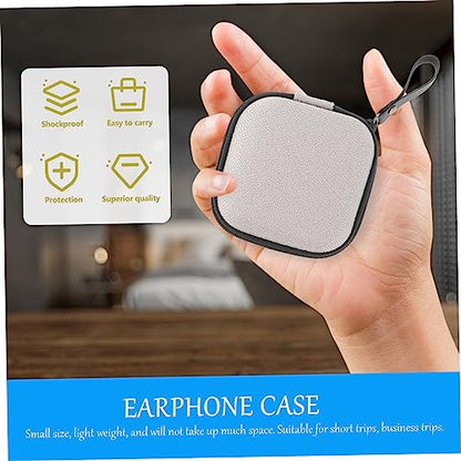 NUOBESTY 2pcs Earphone Case Zipper Storage Bag Headphone Pouch for Cables and Accessories Portable Hard Disk Pouch for Earbuds and Chargers Compact Organizer for Travel