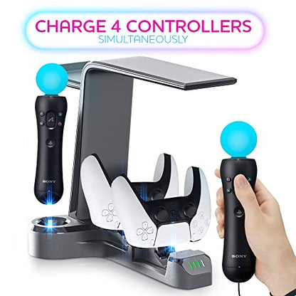 Skywin VR Charging Stand for Gamers, PSVR Charging Station to Showcase, Display, and Charge Your PS5 & Controller – Ideal Holiday Present & Birthday Gift (PlayStation 5) - color: PlayStation 5