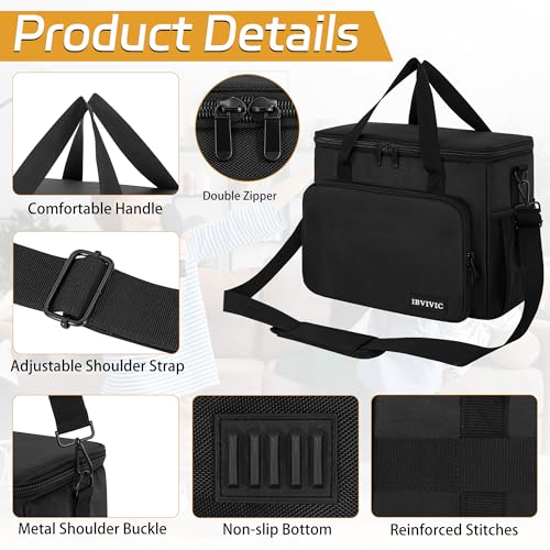 IBVIVIC 9 Slots Wireless Microphone Case, Microphone Carry Travel Bag | Mic Storage Bag with Shoulder Strap for Singing Party, Karaoke, Travel, Performances - size: 9 Slots