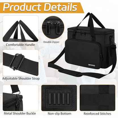 IBVIVIC 9 Slots Wireless Microphone Case, Microphone Carry Travel Bag | Mic Storage Bag with Shoulder Strap for Singing Party, Karaoke, Travel, Performances - size: 9 Slots
