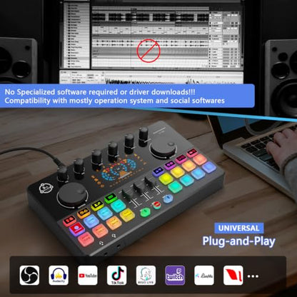 M100 Podcast Equipment Bundle for 2,Audio Mixer with 3.5mm Condenser Mics | Plug‑and‑Play,for PC and phone,OBS,Ideal for 2‑person Live Streaming,Gaming,Podcast Recording,Singing,Content Creation