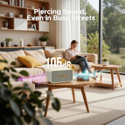 Field Rush Portable Speakers, 130W Peak Wireless Speaker with 2.1 Stereo Sound, Big Sound and Deep Bass, 28H Playtime Outdoor Speaker, IP67 Waterproof, TWS Pairing EQ Modes for Home/Party/Beach White - color: White