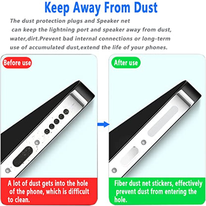 44 Pack Phone Speaker Dustproof Stickers Protector with Tweezers,Mesh Anti Dust Proof Adhesive Cover Kit Compatible with iPhone 15 14 13 12 11 Pro Max Mini X XS XR Plus, 2 Sizes, 2 Colors - size: 44 Pack
