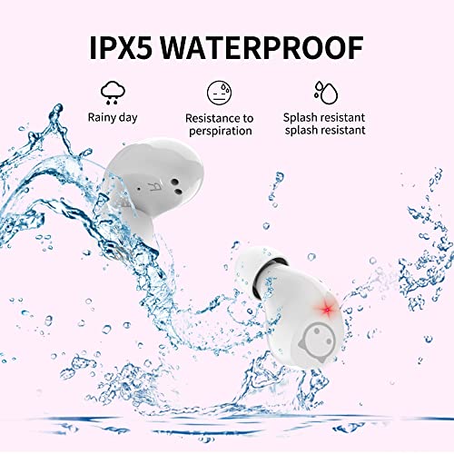 Wireless Earbuds,Cartoon Wireless Bluetooth 5.0 Headset Built-in Mic,Cute Panda Earbuds,IPX5 Waterproof Headphones,Wireless Sports Earphones,36H Playtime HiFi Stereo Deep Bass Earbuds - color: Piebald‑Kitty