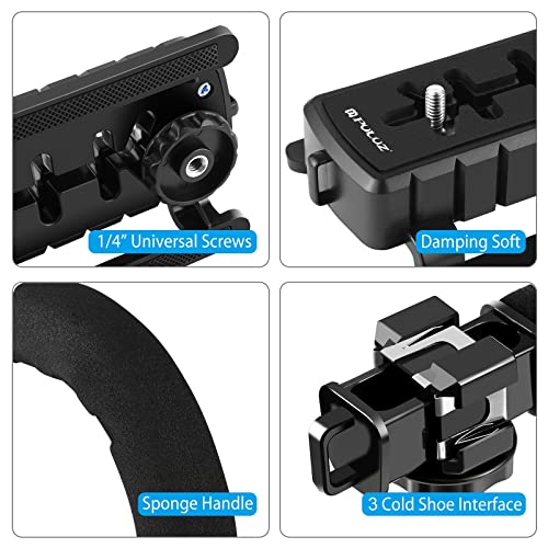 PULUZ U/C Shape Video Action Stabilizing Handle Grip Handheld Stabilizer Kit with Phone Clamp & Quick Release Buckle & Long Screw for Canon Sony Nikon Cameras and Home DV Camera Smartphones - style: stabilizer kits 1