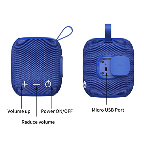 Portable Bluetooeh Speaker Wireless Mini IPX7 Waterproof Speaker 24H Playtime 360° Stereo Surround Sound Bass Small Speakers for Outdoor Travel(Blue)
